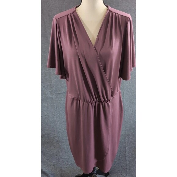 Maurice's 24/7s Dress Short Sleeve Wrap Style Mauve Color Womans Size XL - Picture 1 of 12
